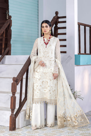 Flossie Summer White (A) Safeera Chiffon Vol 10 2022 Online Shopping